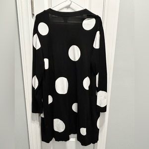 CHICO’S Black and white polka dot cardigan